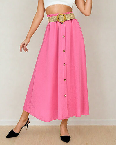 Royalfashion Dámská midi sukně s páskem