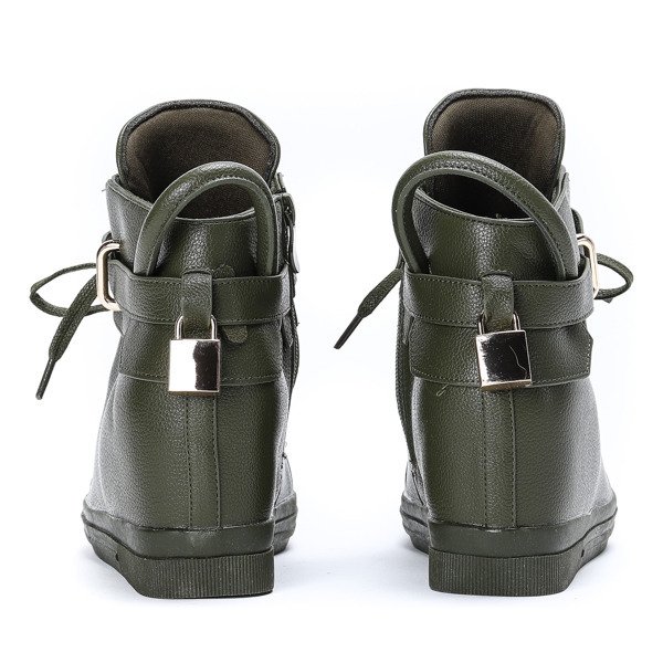 Zelené tenisky s vnitřním klínovým podpatkem Sinnea - obuv