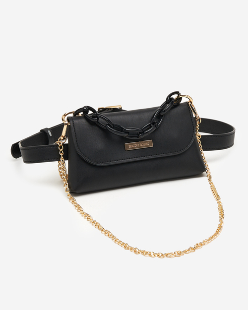 Чорна маленька сумочка-нирка з тисненням - Аксесуари