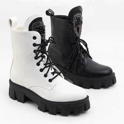 Білі жіночі черевики з прикрасою Vica