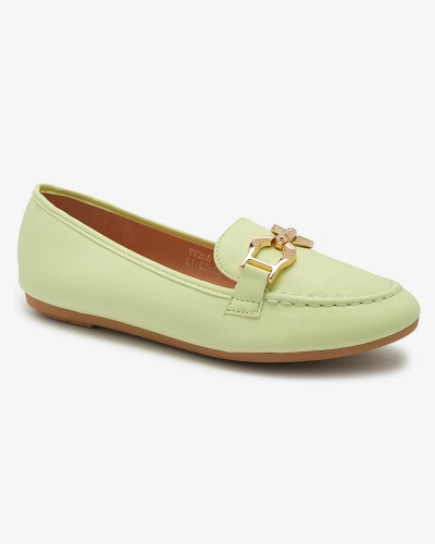 Зелені жіночі мокасини з екошкіри з декором Wiwet-Footwear