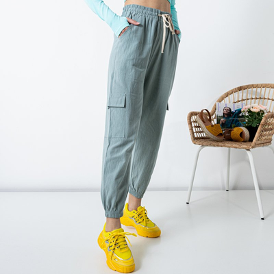 Mátové dámské nákladní kalhoty PLUS SIZE - Oblečení