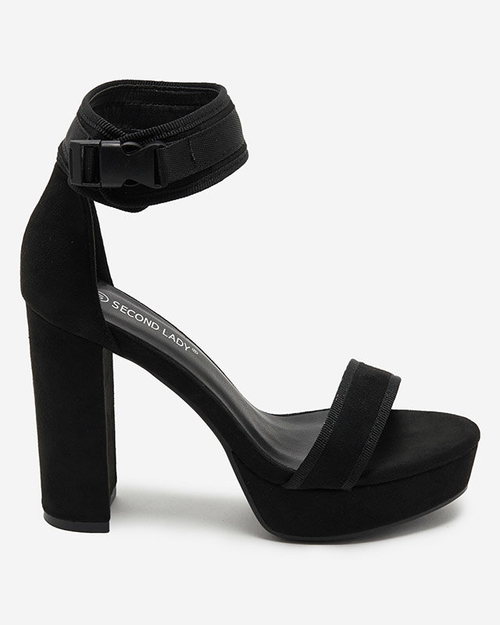 Босоніжки жіночі на високому стовпі, еко замша Momli - Взуття