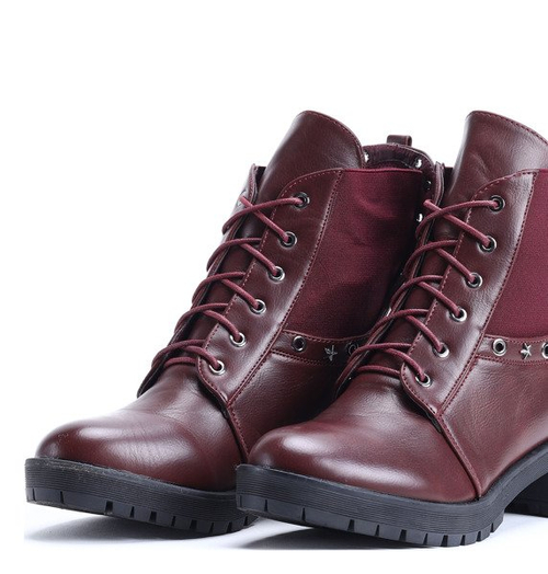 Burgundowe workery Ember- Obuwie