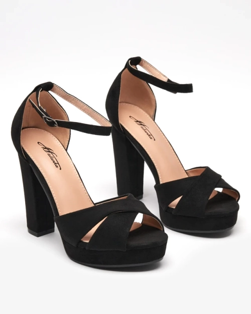 Босоніжки жіночі на високому стовпі, еко замша Rollita - Взуття