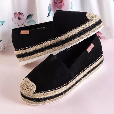 OUTLET Černé dámské espadrilky na platformě Molandia - Boty