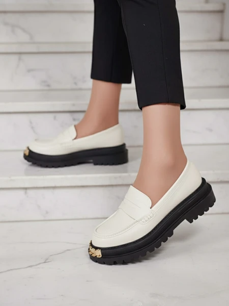 Dámské Loafersy Aurelia Béžové na Platformě 5cm - Stylové a Pohodlné