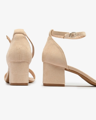 Royalfashion Béžové dámské sandály na podpatku Xeteri