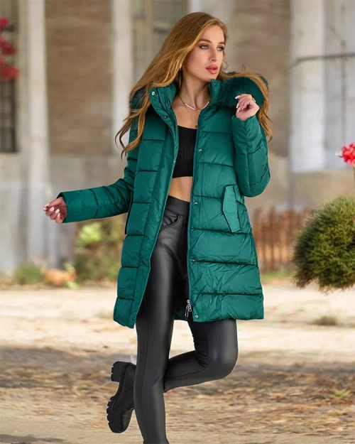 Жіноча стьобана зимова куртка Royalfashion