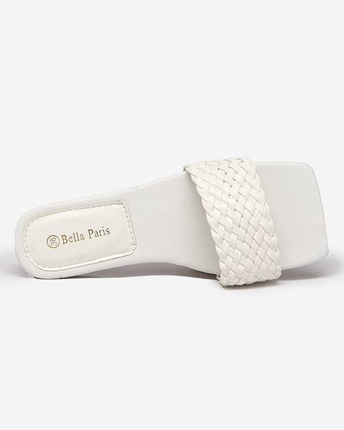 Жіночі білі тапочки з плетеним ремінцем Netyka - Взуття