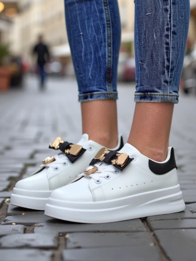 Royalfashion жіночі платформені кросівки з бантом Genimma