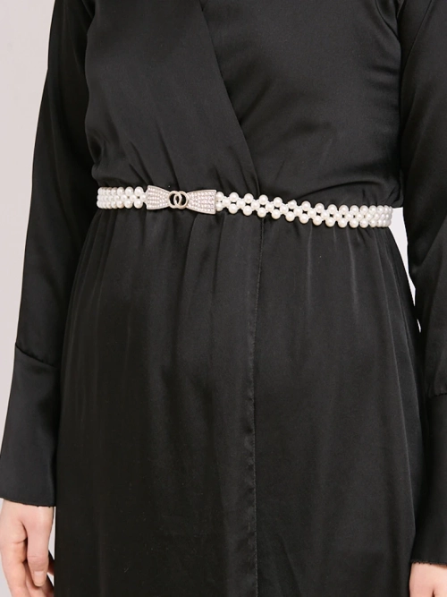 Пас дамський Callista перловий з клямрою кокардою – елегантність в італійському стилі