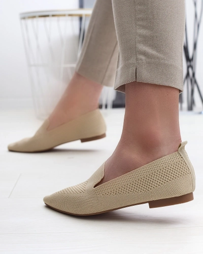 Жіночі тканинні балетки бежевого кольору Aqsak- Взуття