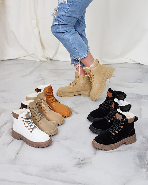 Royalfashion Бежеві жіночі утеплені черевики-трапери Radoras
