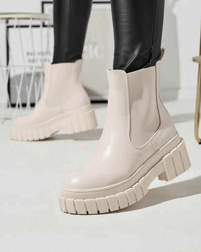 OUTLET Бежеві жіночі черевики на товстій підошві Fazzati-Footwear