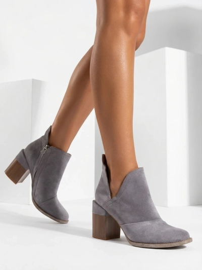 Dámské Kotníkové Boty Luna Holubí Šedé Kožené Elegantní na Podzim