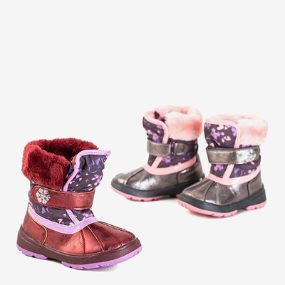 Дитячі темно-бордові снігові черевики Apawa - Взуття