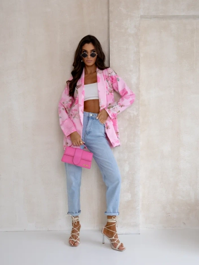 Жіночий блейзер Royalfashion без застібки з квітами троянд