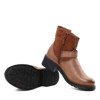 Brązowe workery z gwiazdkami Crystal Snow - Obuwie