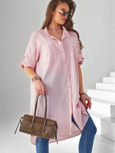 Royalfashion Bavlněná dlouhá oversized košile pro ženy