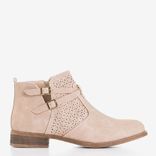 Бежеві чоботи з орнаментом Arson - Взуття