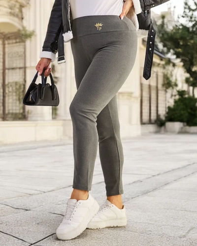 Dámské leggings PLUS SIZE značky Royalfashion s flísovým lemem