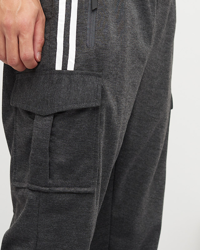 Tmavě šedé pánské tepláky - Oblečení