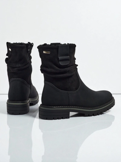 Vyšší dámské eko semišové kotníkové boty Liora