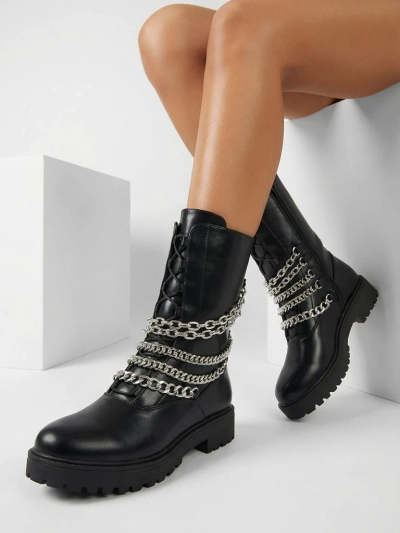 Royalfashion Dámské boty typu bagger v černé barvě Goserre
