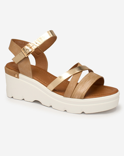 Royalfashion Світло-коричневі жіночі босоніжки на платформі Zoppla