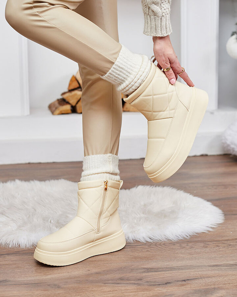 Royalfashion Béžové dámské boty a'la snow boots Kacecica