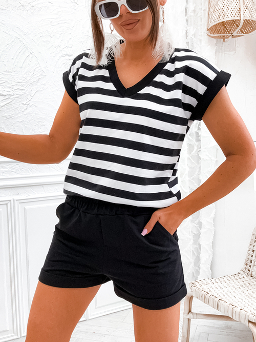 Бавовняний жіночий комплект у смужку Royalfashion