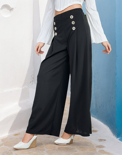 Royalfashion Жіночі широкі штани на ґудзиках