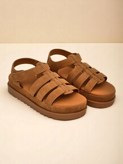 Жіночі сандалі Callista Camel на платформі Royalfashion екологічна шкіра