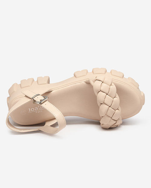 OUTLET Бежеві жіночі босоніжки на більш товстій підошві Arief - Туфлі