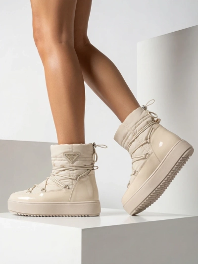 Royalfashion Dámské nazouvací boty a'la snow boots v béžové barvě Vevnose