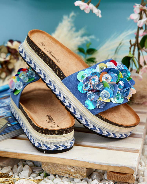 Жіночі шльопанці Royalfashion Loassa зі стразами