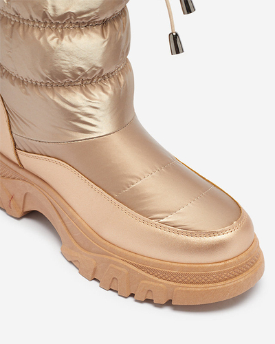 Růžově zlaté dámské prošívané sněhule Dessi - Obuv