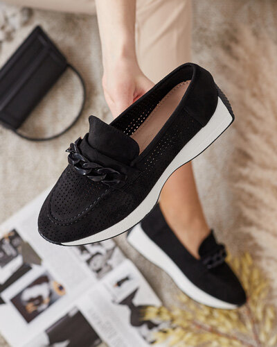 Royalfashion Ažurové dámské mokasíny s řetízkem Isolla