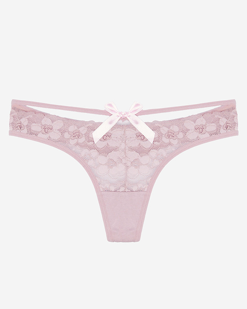 Світло-рожеві мереживні трусики стрінги для жінок - Нижня білизна