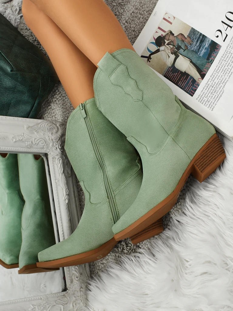 Dámské kovbojské boty eko semišové SpireHush