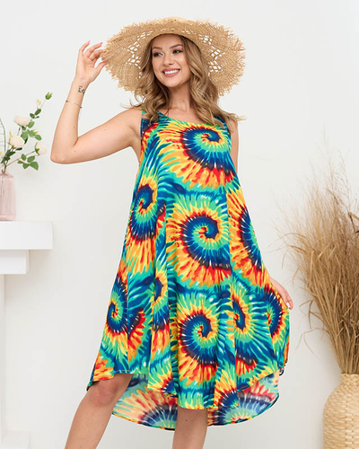Барвиста зелено-жовта жіноча літня сукня PLUS SIZE - Одяг