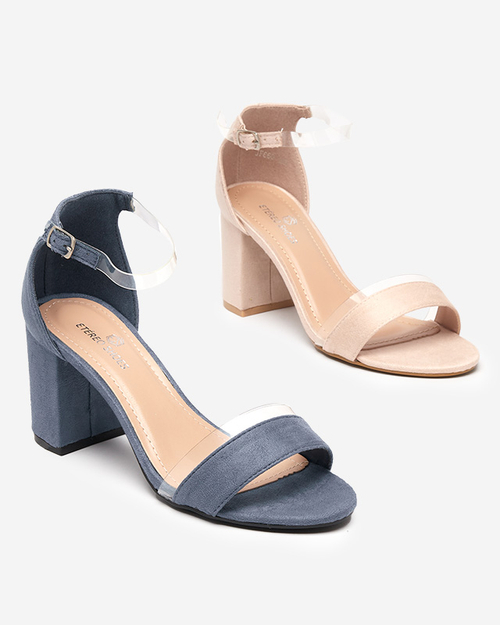 Пастельні світло-рожеві жіночі босоніжки на стовпі Getino - взуття