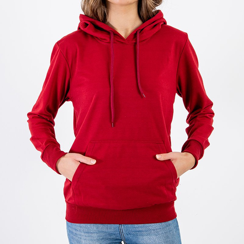 Бордове жіноче худі з капюшоном - Одяг