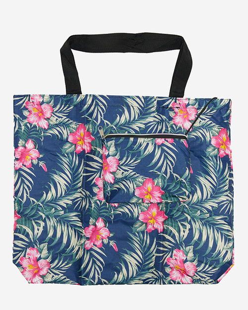 Складна сумка темно-синього кольору з саше і квітковим візерунком - Аксесуари