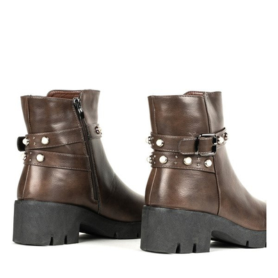 Коричневі черевики з перлами Tasia - Взуття