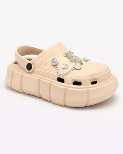 Royalfashion Béžové dámské gumové žabky Kooranza