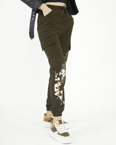 Зелені жіночі штани карго