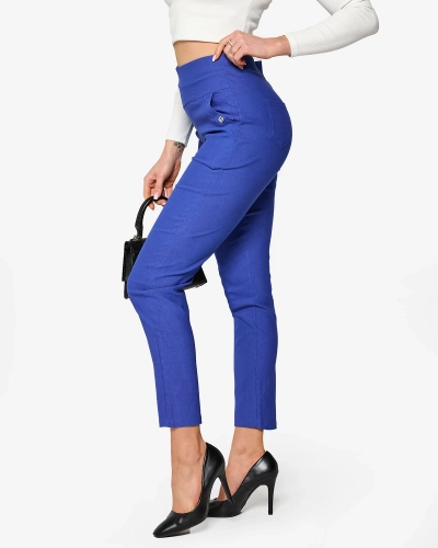Modré dámské tegingové kalhoty PLUS SIZE- Oblečení