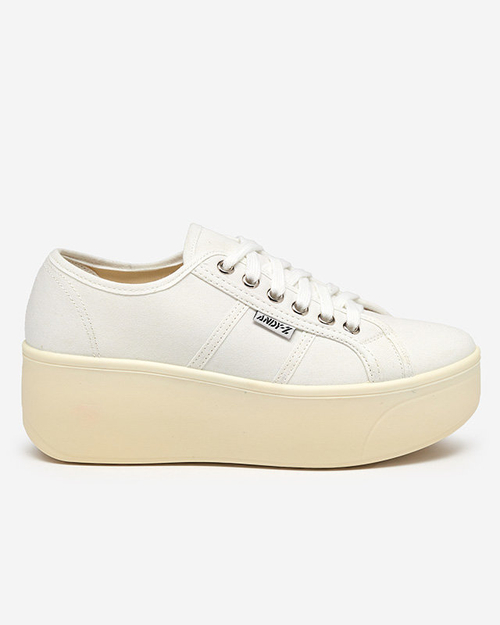 OUTLET Спортивні кросівки білого та кольору екрю на платформі Darru-Footwear